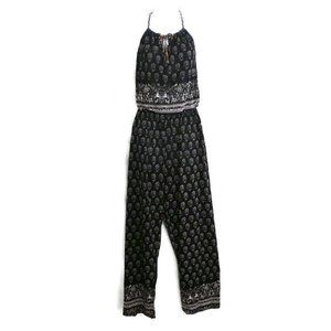 Lemite Jumpsuit Floral Sleeveless Boarder Hem XL